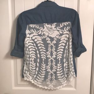 Xhilaration Jean and Lace Shirt